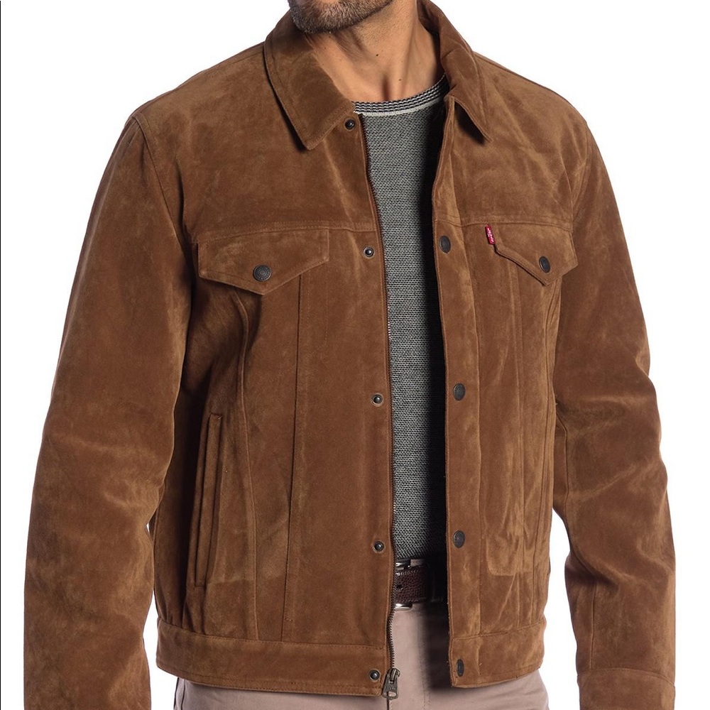 Levi’s Men’s Suede Trucker Jacket, size L. Perfect condition, worn only once.
